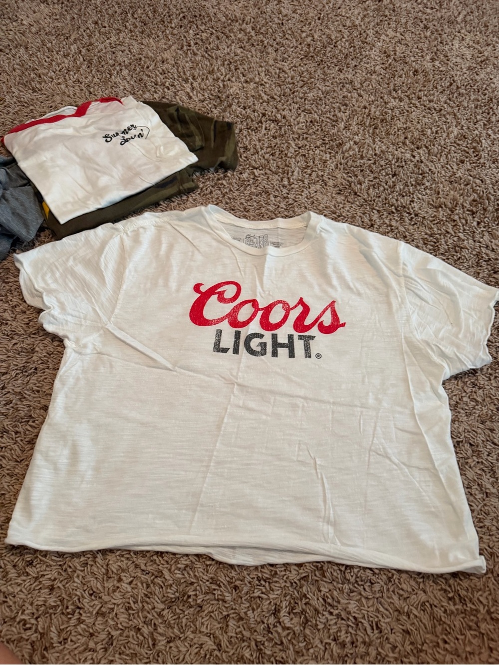 Etro White Tee with Red and Gray Logo